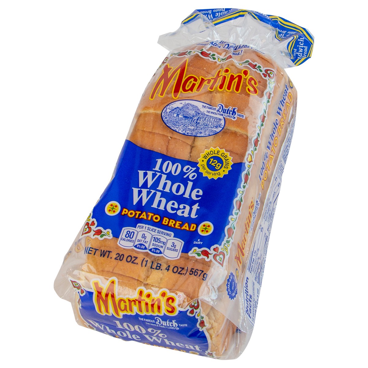 slide 8 of 9, Martin's 100% Whole Wheat Potato Bread, 20 oz