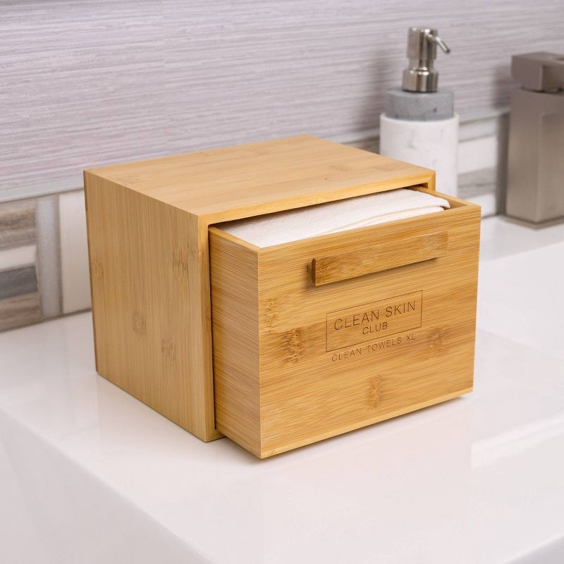 slide 2 of 6, Clean Skin Club Clean Towels XL Original + Bamboo Container - Drawer - 50ct, 50 ct