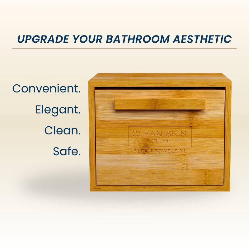slide 4 of 6, Clean Skin Club Clean Towels XL Original + Bamboo Container - Drawer - 50ct, 50 ct