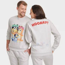 Adult Bluey Family Graphic Sweatshirt - Heather Gray L
