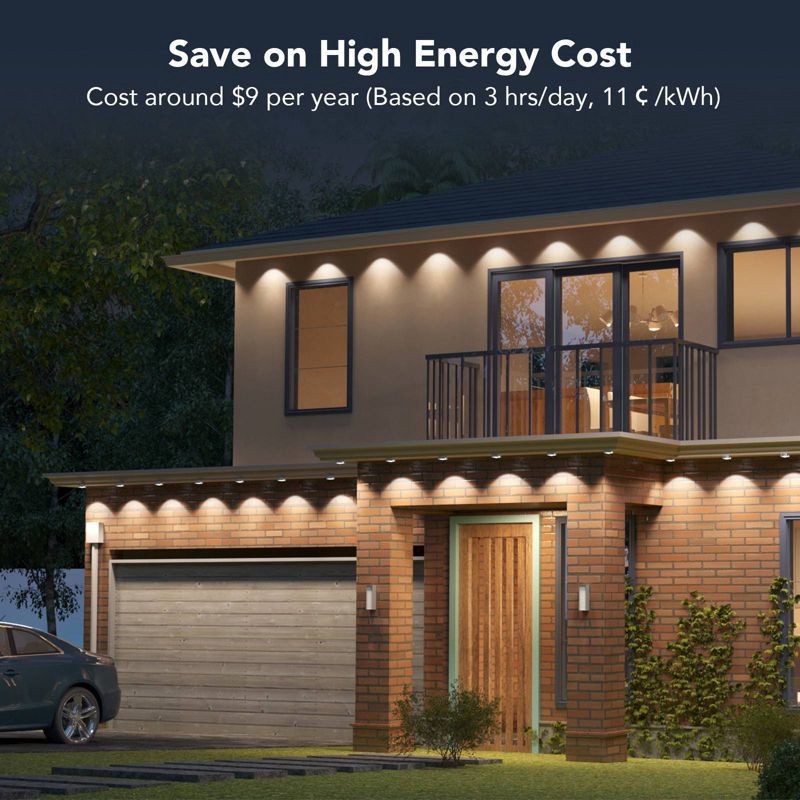 slide 14 of 14, Govee 100ft RGBICW White Permanent Outdoor Lights Elite: LED String Lights, 72 Counts, 100 ft, 72 ct