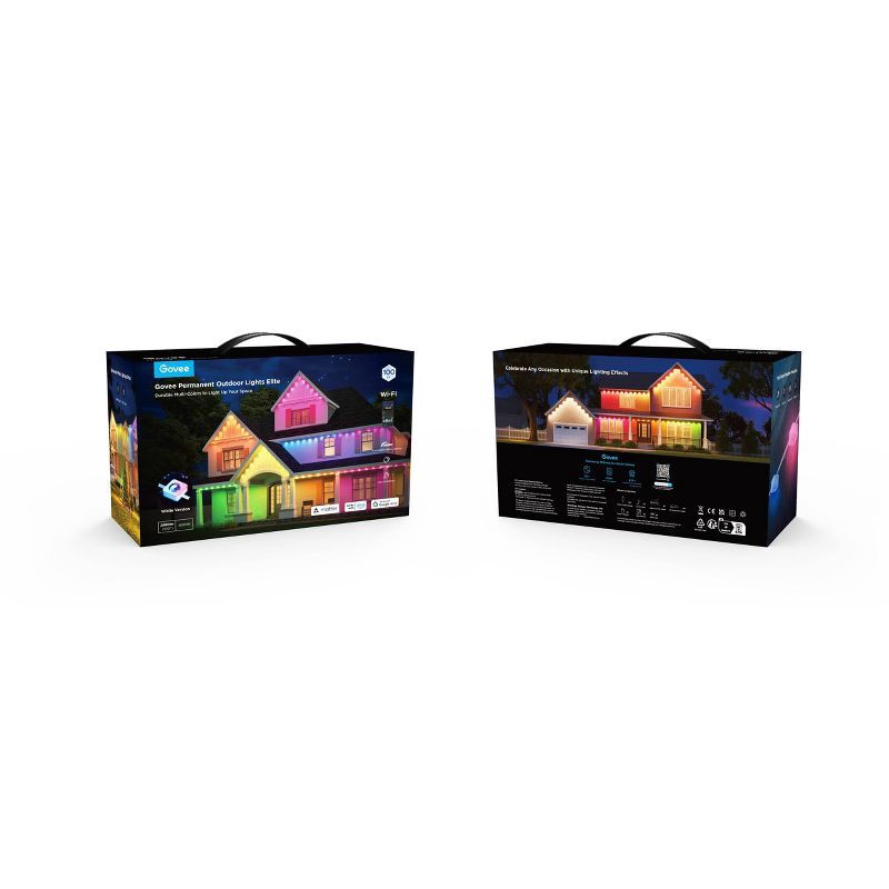 slide 9 of 14, Govee 100ft RGBICW White Permanent Outdoor Lights Elite: LED String Lights, 72 Counts, 100 ft, 72 ct