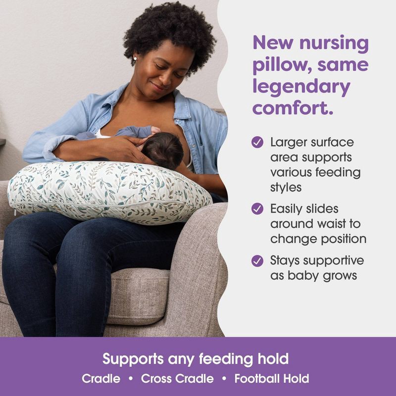 slide 10 of 10, Boppy Nursing Pillow - Gray Beige Leaves, 1 ct