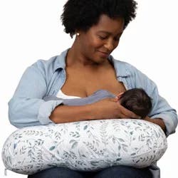 Boppy Nursing Pillow - Gray Beige Leaves: Botanical Leaf Pattern, 20" Length, 5.5" Thickness, 16" Width