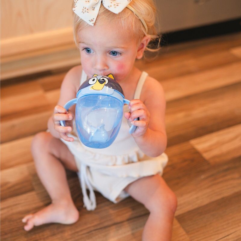 slide 6 of 7, The First Years Bluey 7oz Spill Proof Weighted Straw Trainer Sippy Cup - 6 Months+, 7 oz