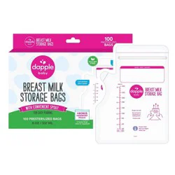 Dapple Temp-Sensing No Leak Breast Milk Storage Bag with Easy Pour Spout - 100ct
