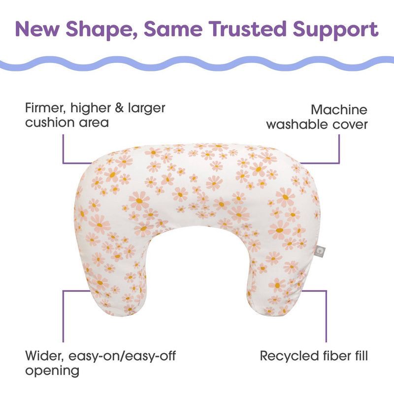 slide 4 of 10, Boppy Nursing Pillow - Soft Pink Daisies, 1 ct