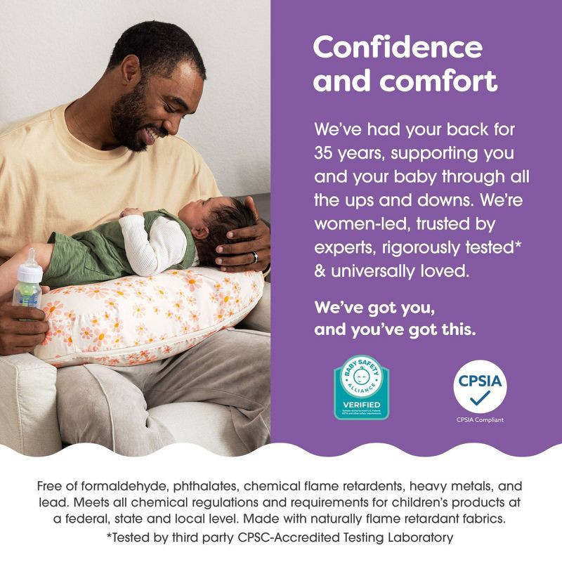 slide 8 of 10, Boppy Nursing Pillow - Soft Pink Daisies, 1 ct