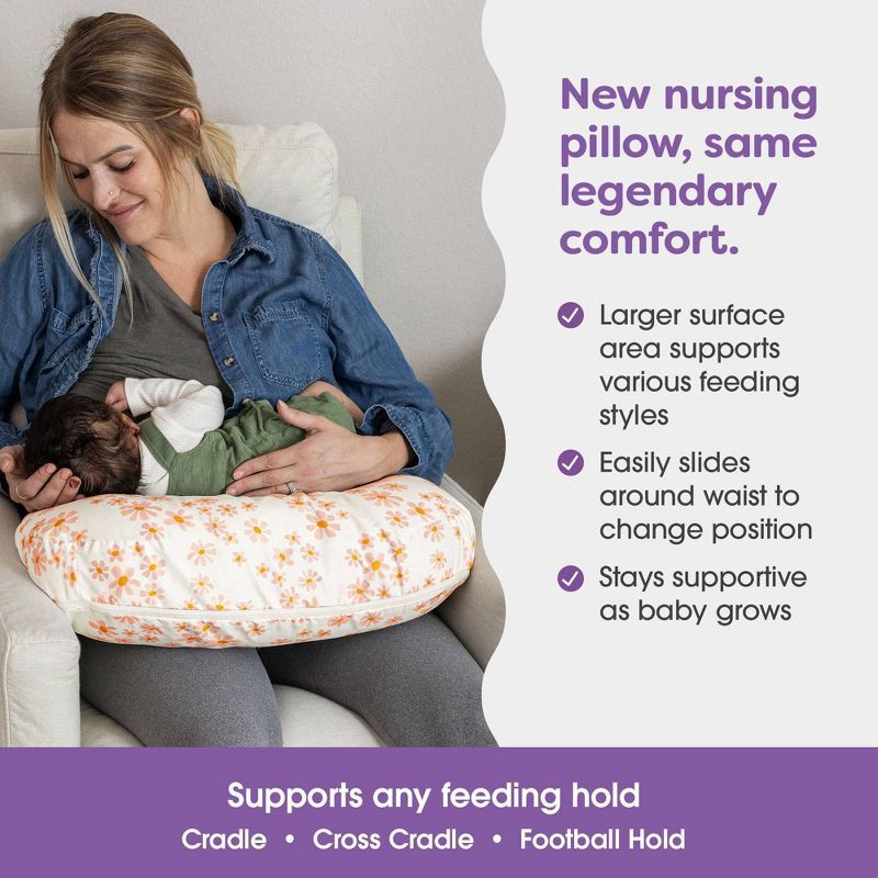 slide 10 of 10, Boppy Nursing Pillow - Soft Pink Daisies, 1 ct