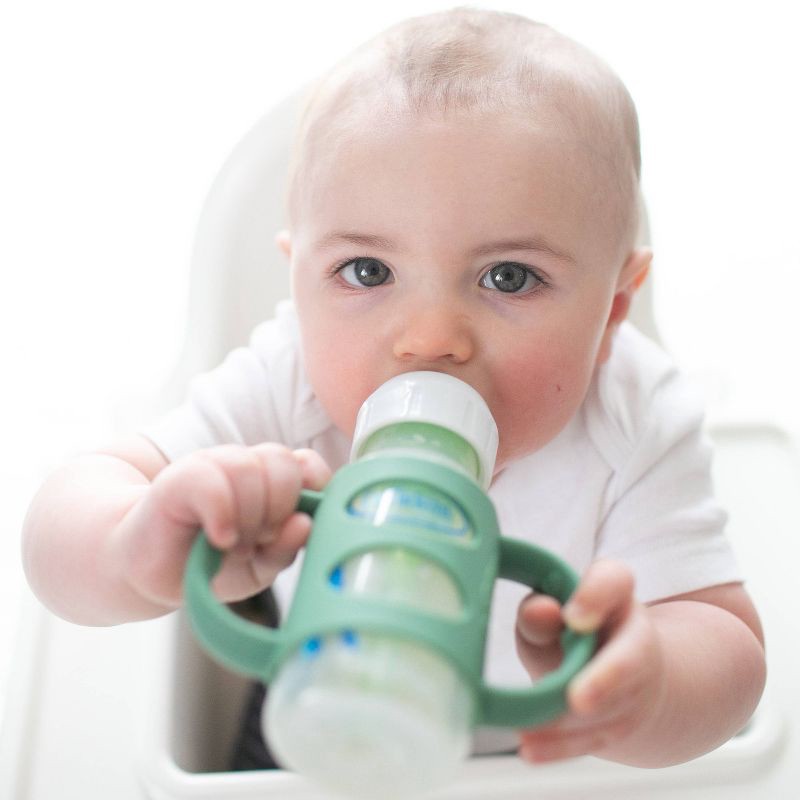 slide 15 of 16, Dr. Brown's Milestones 100% Silicone Narrow Baby Bottle Handles in Green and Beige - 2pk, 2 ct