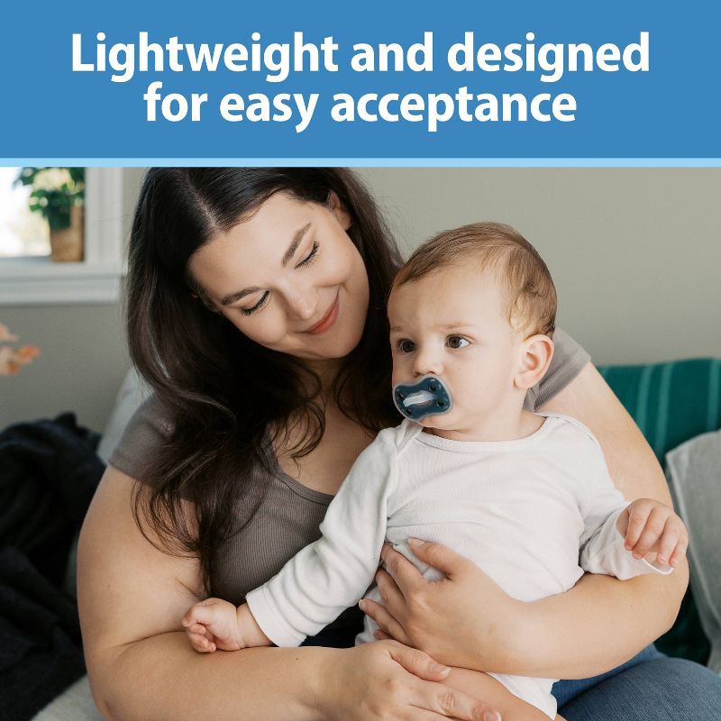 slide 4 of 15, Dr. Brown's Advantage One-Piece Lightweight Silicone Pacifier Stage Two, with one Glow-in-the-Dark Pacifier - 3pk, 3 ct