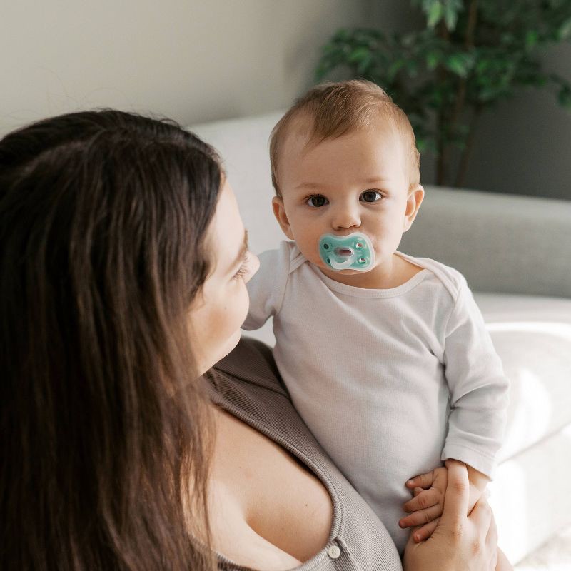 slide 11 of 15, Dr. Brown's Advantage One-Piece Lightweight Silicone Pacifier Stage Two, with one Glow-in-the-Dark Pacifier - 3pk, 3 ct