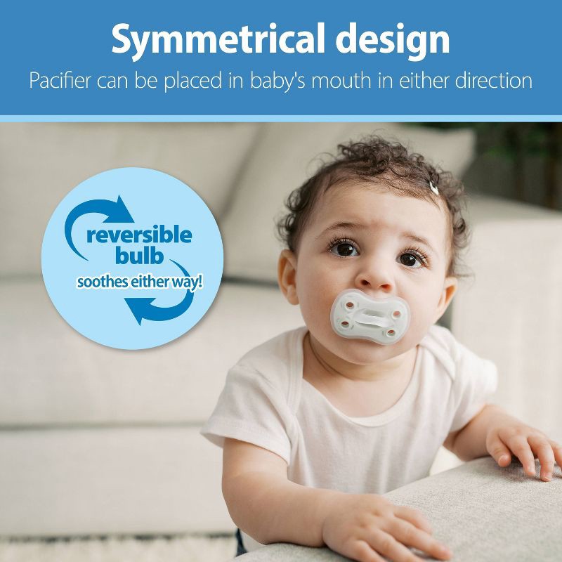 slide 5 of 18, Dr. Brown's Advantage One-Piece Lightweight Silicone Pacifier Stage One, with one Glow-in-the-Dark Pacifier - 3pk, 3 ct