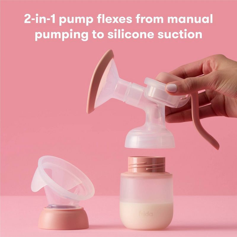 slide 2 of 7, Frida Mom 2-in-1 Manual + Silicone Suction Breast Pump - 5oz, 5 oz