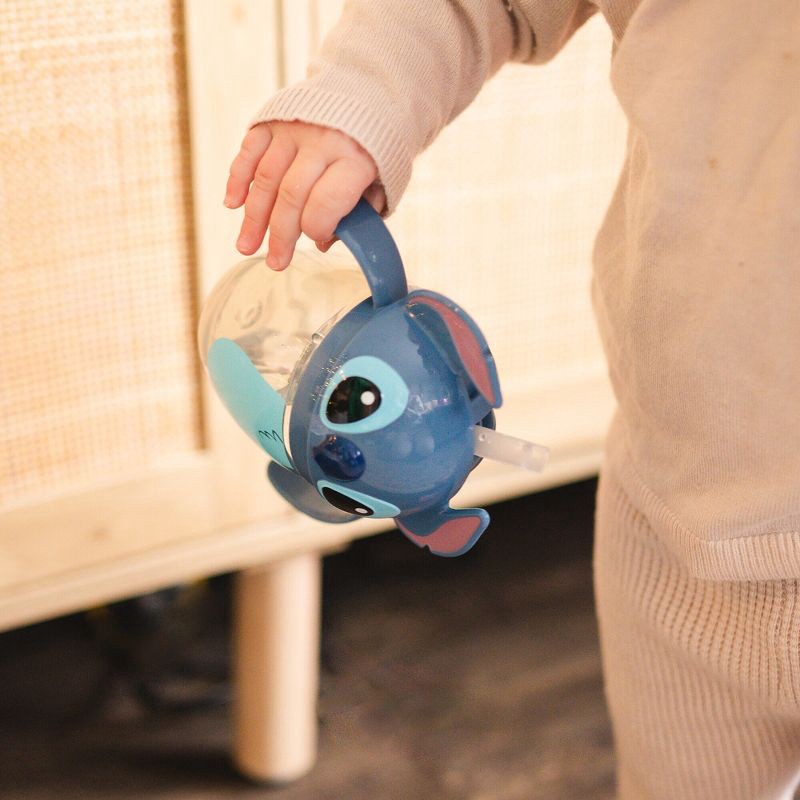slide 4 of 7, The First Years Disney 7oz Stitch Spill Proof Weighted Straw Trainer Sippy Cup - 6 Months+, 7 oz