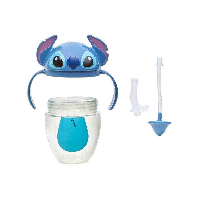 slide 5 of 7, The First Years Disney 7oz Stitch Spill Proof Weighted Straw Trainer Sippy Cup - 6 Months+, 7 oz