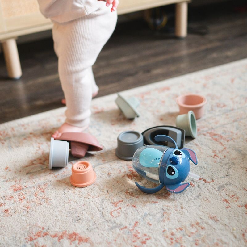 slide 6 of 7, The First Years Disney 7oz Stitch Spill Proof Weighted Straw Trainer Sippy Cup - 6 Months+, 7 oz