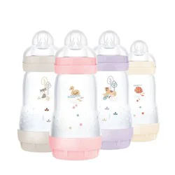 MAM Easy Start Anti-Colic Baby Bottles - Pink - 9oz/4pk
