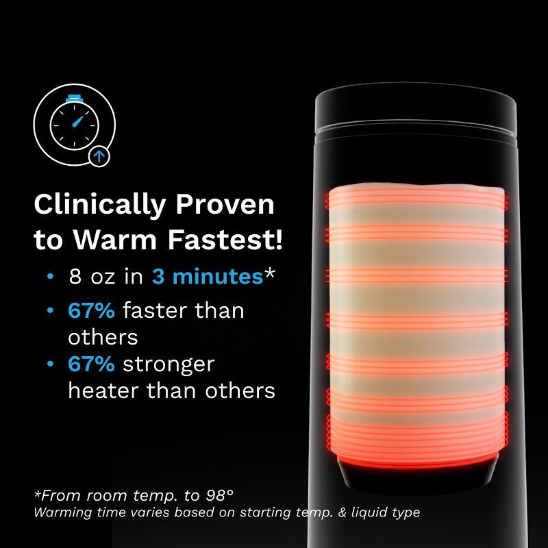 slide 2 of 10, Baby Brezza Superfast Portable Bottle Warmer - Black, 1 ct