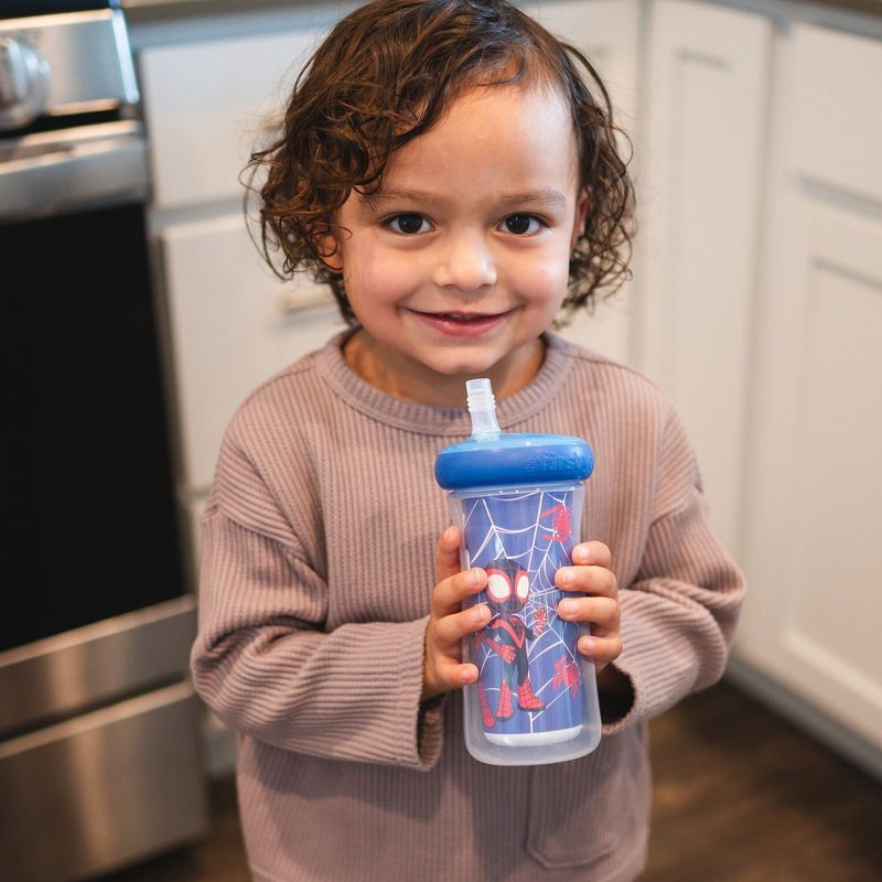slide 4 of 7, The First Years Marvel 9oz Spidey & Friends Spill Proof Insulated Straw Sippy Cups - 2pk, 2 ct; 9 oz