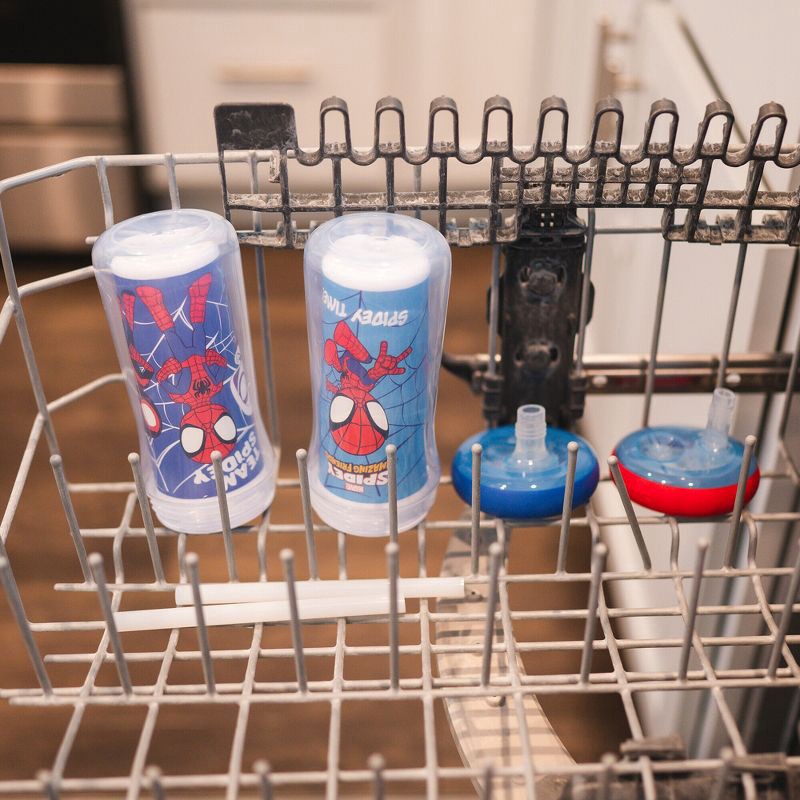 slide 5 of 7, The First Years Marvel 9oz Spidey & Friends Spill Proof Insulated Straw Sippy Cups - 2pk, 2 ct; 9 oz