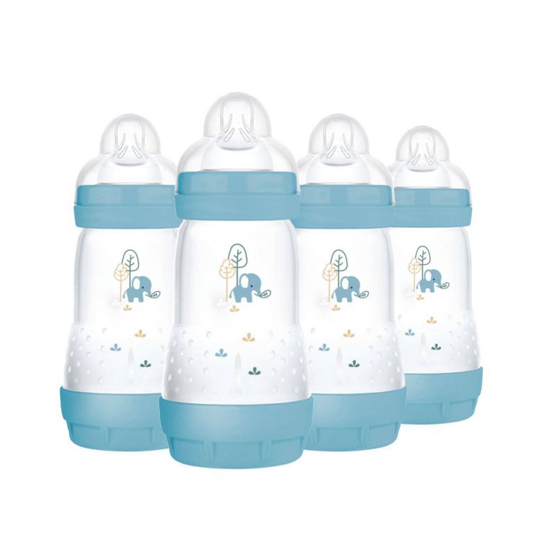 slide 1 of 10, MAM Easy Start Anti-Colic Baby Bottles - Blue - 9oz/4pk, 4 ct; 9 oz