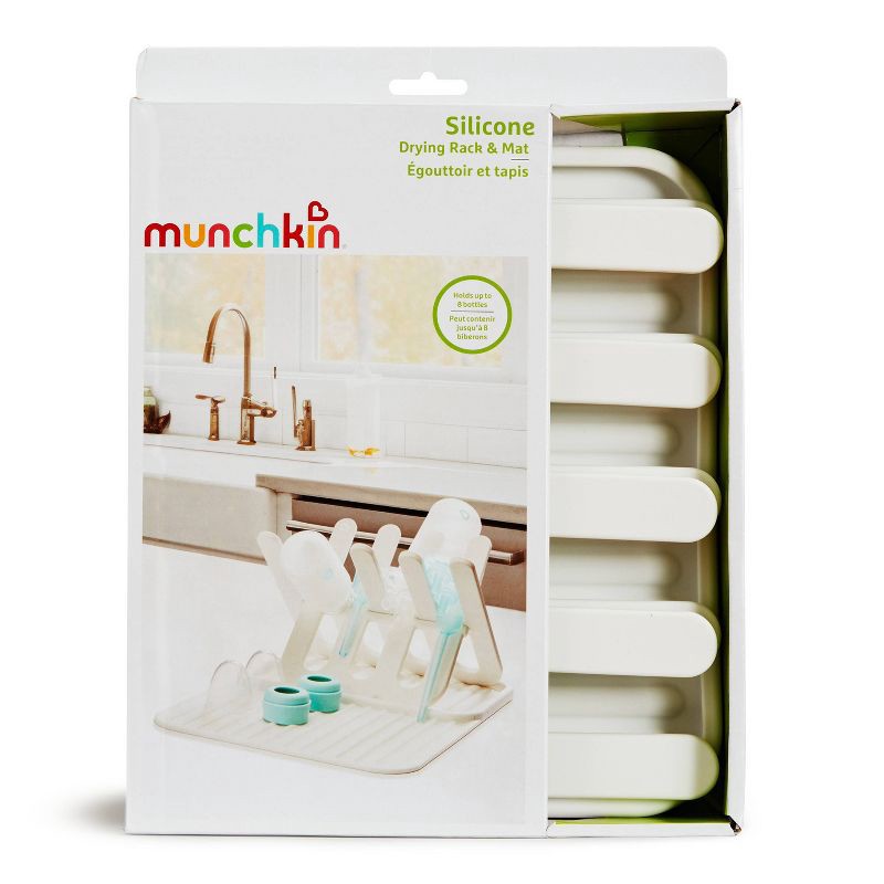 slide 6 of 6, Munchkin Silicone Drying Rack & Mat - White, 1 ct