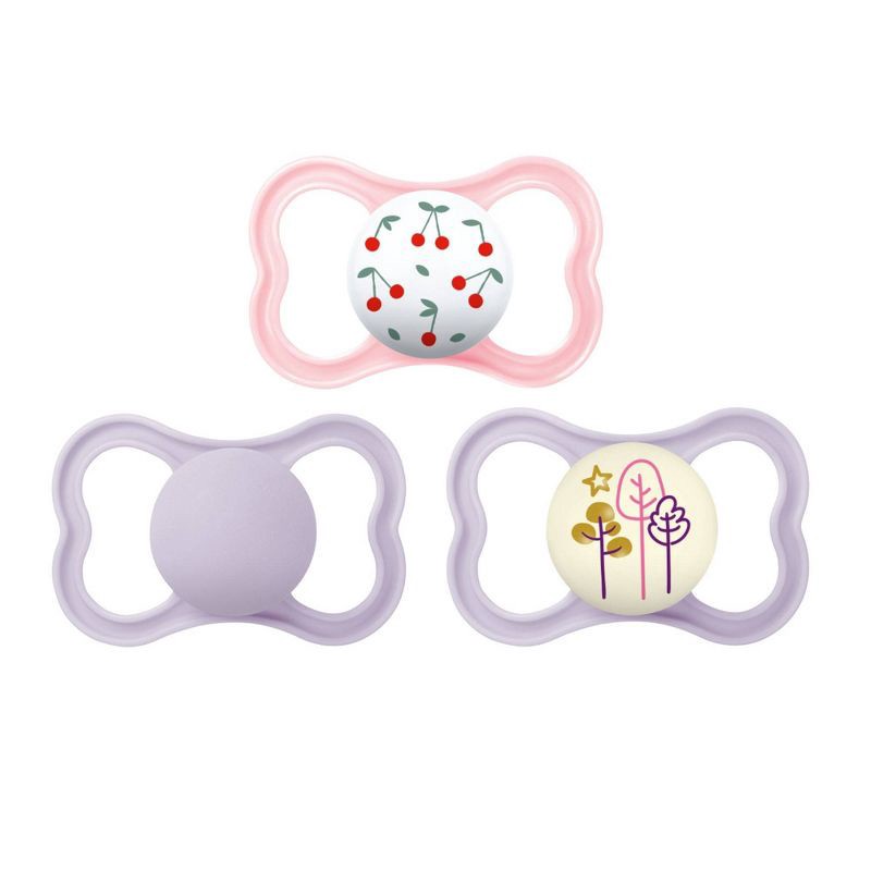 slide 1 of 7, MAM Air Day & Night Pacifier 6m+ - Girl - 3pk, 3 ct