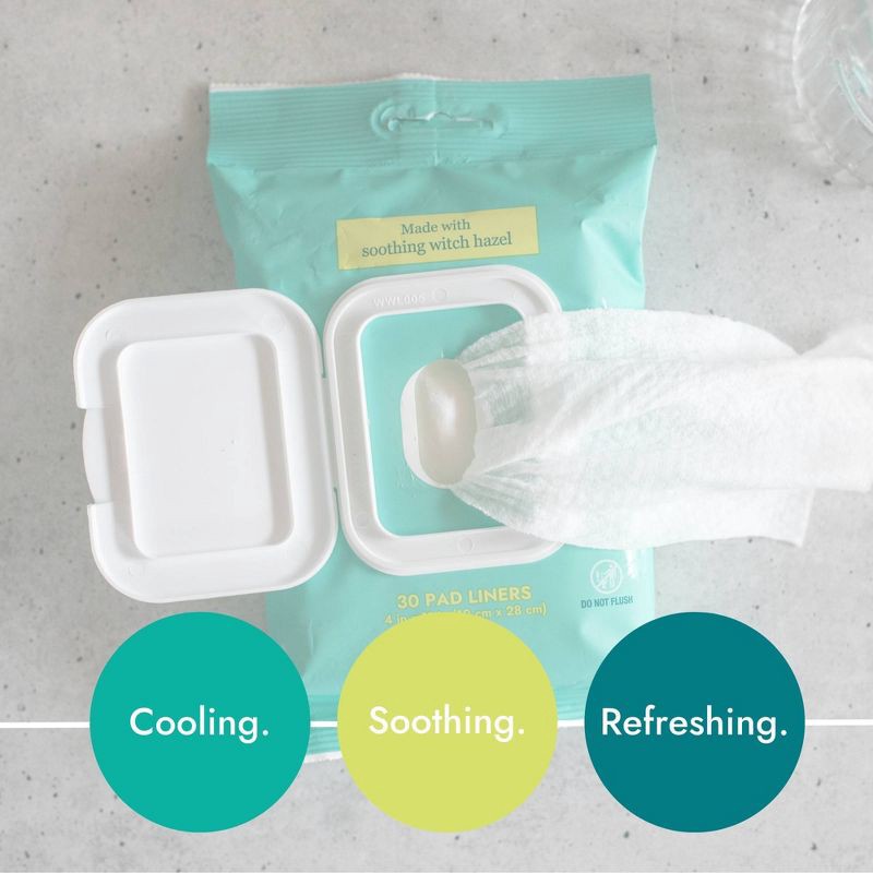 slide 2 of 8, Ona Renewals Postpartum Cooling Perineal Pad Liners Made with Witch Hazel & No Peppermint - 30ct, 30 ct