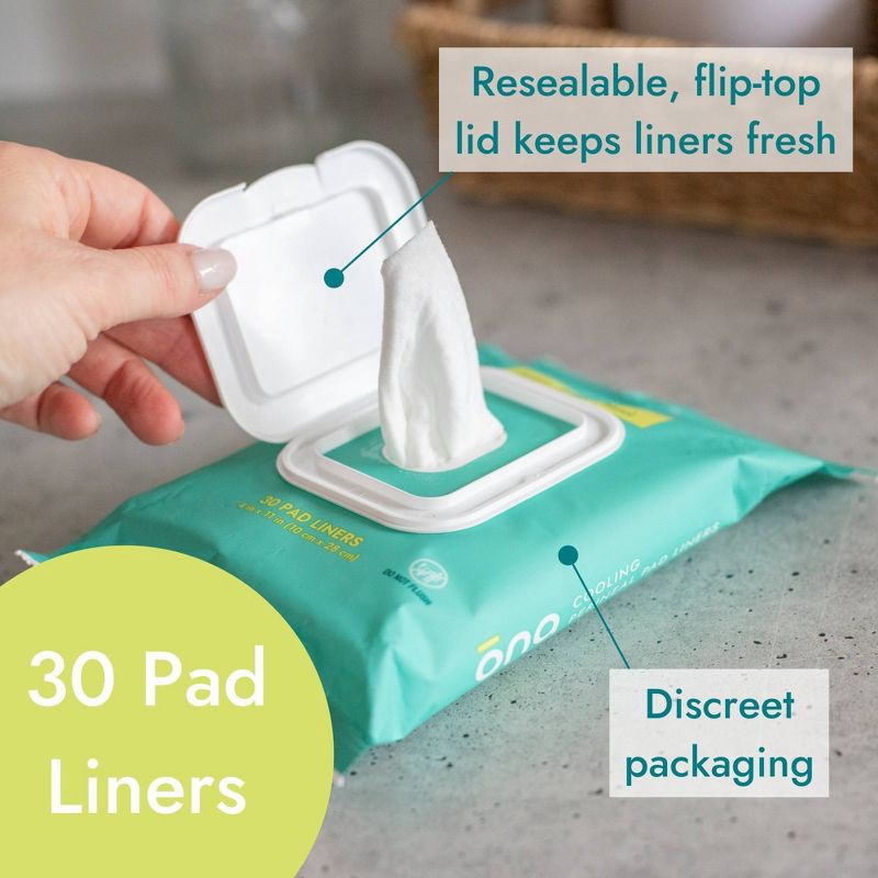 slide 6 of 8, Ona Renewals Postpartum Cooling Perineal Pad Liners Made with Witch Hazel & No Peppermint - 30ct, 30 ct