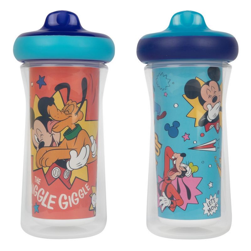 slide 1 of 6, The First Years Disney 9oz Mickey Mouse Spill Proof Insulated Hard Spout Sippy Cups - 2pk, 2 ct; 9 oz