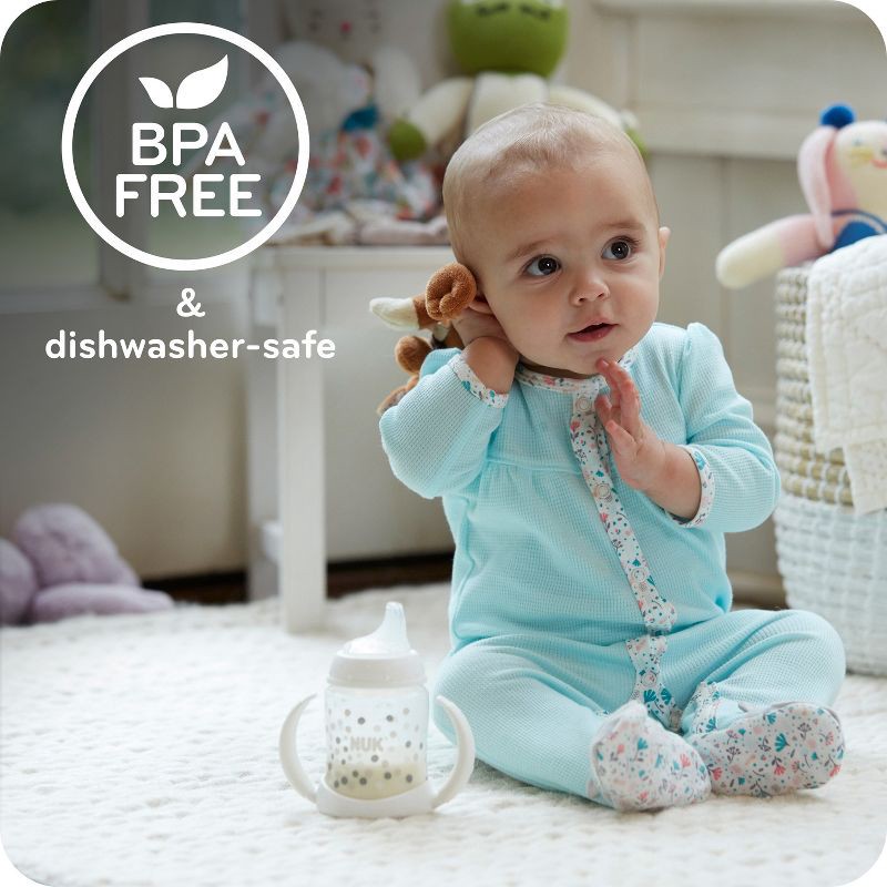 slide 3 of 5, NUK 10 fl oz Disney Stitch Large Learner Cup, 10 fl oz