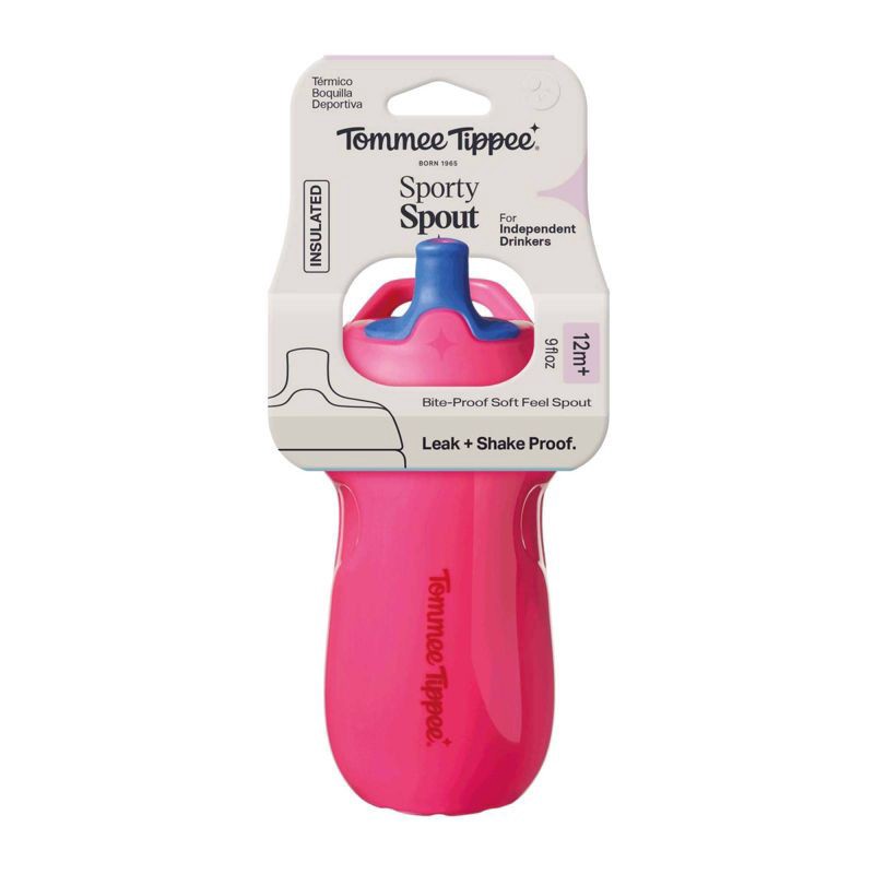 slide 2 of 9, Tommee Tippeee 9oz Sporty Spout Cup - Pink, 9 oz