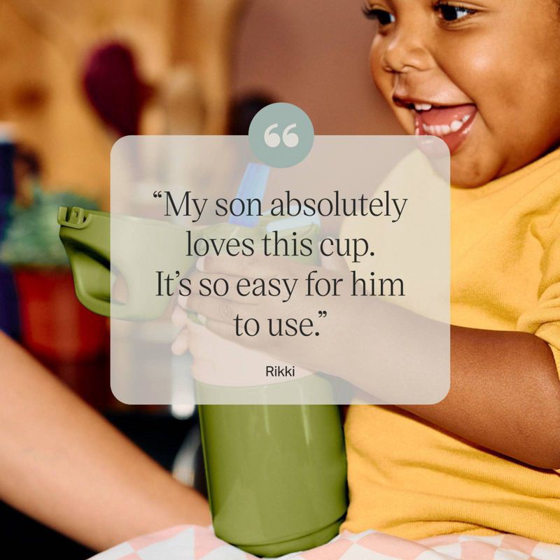 slide 4 of 8, Tommee Tippee 11oz Insulated On the Go Straw Sippy Cup - Green, 11 oz