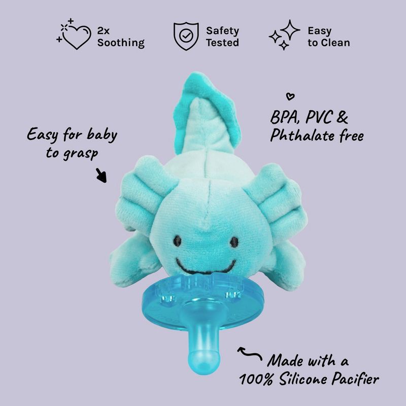 slide 3 of 6, WubbaNub Pacifier - Axolotl, 1 ct