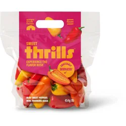 Fresh Seedless Rainbow Sweet Mini Peppers - 1lb