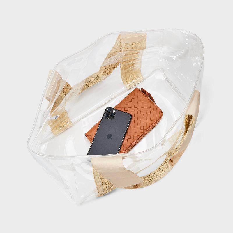 slide 4 of 5, Wipeable Tote Handbag - Shade & Shore™ Clear: TPU Shell, Double Handle, Unstructured Design, 1 ct