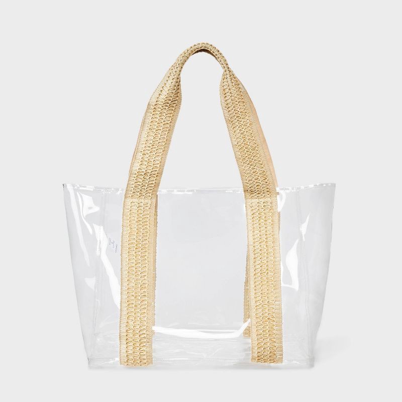 slide 1 of 5, Wipeable Tote Handbag - Shade & Shore™ Clear: TPU Shell, Double Handle, Unstructured Design, 1 ct