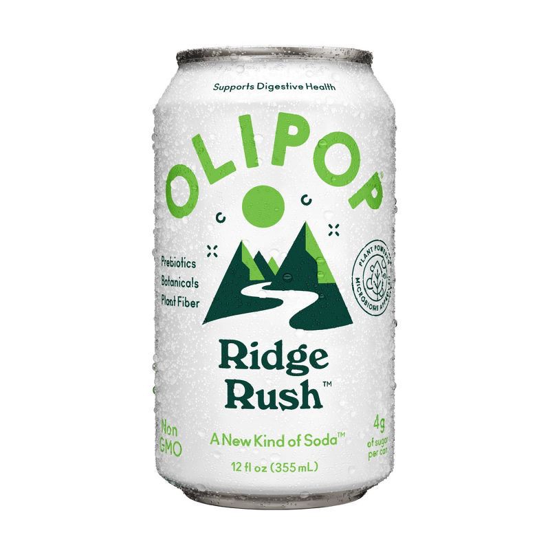 slide 1 of 6, OLIPOP Ridge Rush Prebiotic Soda - 12 fl oz Can, 12 fl oz