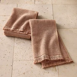 2pk Organic Texture Hand Towel Clay - Casaluna™