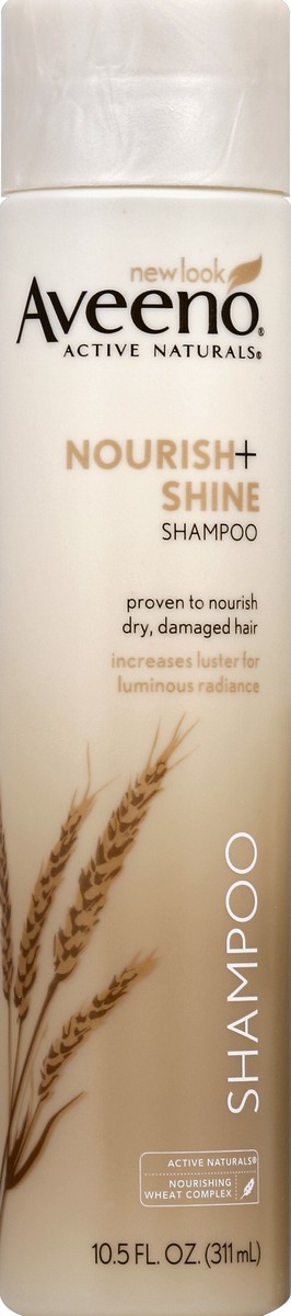 slide 4 of 6, AVEENO Nourish+ Shine Shampoo, 10.5 Fl. Oz, 10.50 fl oz