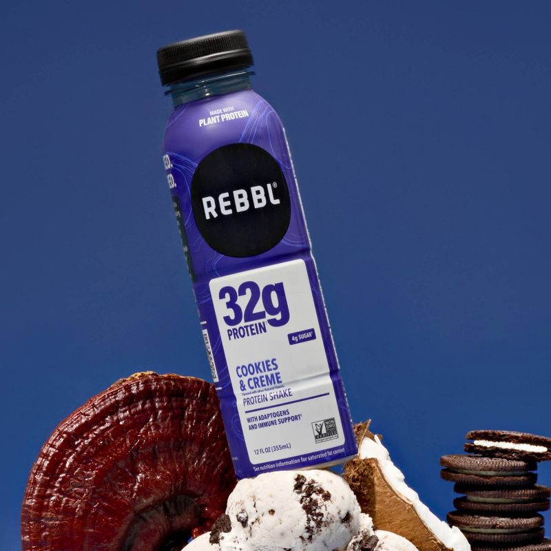 slide 4 of 5, REBBL Cookies & Creme Protein Shake - 12 fl oz, 12 fl oz