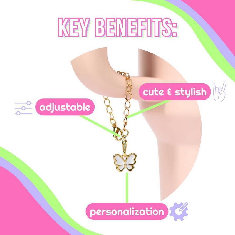 slide 3 of 8, CharCharms Handle Charms Smiley Face: Zinc Alloy Straw Topper for Teen Drinkware Accessories, Pink, 1 ct