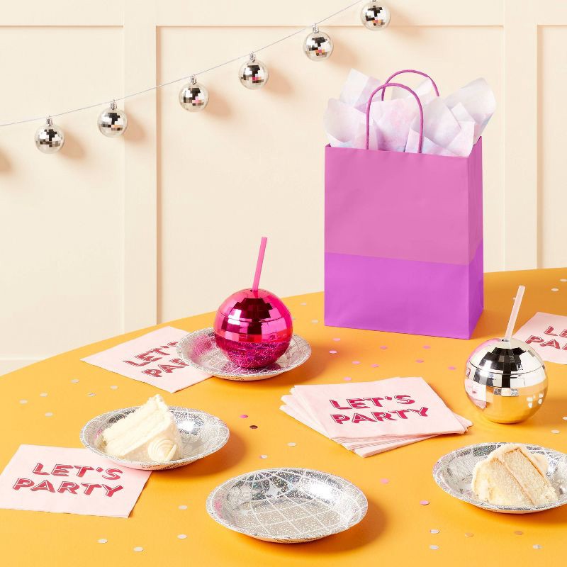 slide 2 of 3, Small Color Block Gift Bag Purple - Spritz™, 1 ct