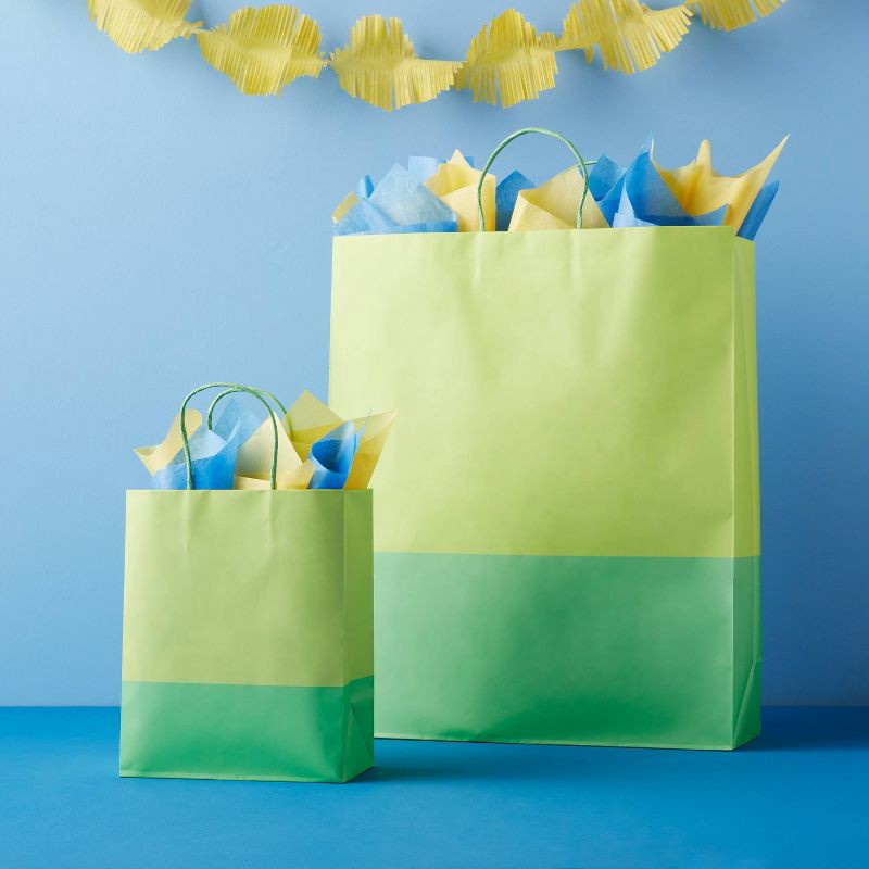 slide 2 of 3, XL Color Block Gift Bag Green - Spritz™, 1 ct