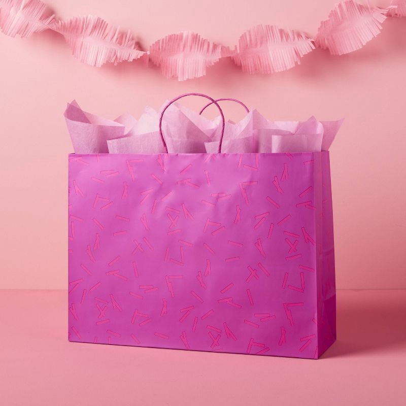 slide 2 of 3, XLarge Confetti Gift Bag Purple - Spritz™, 1 ct