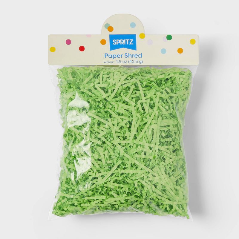 slide 1 of 3, 1.5oz Paper Shred Filler Green - Spritz™, 1.5 oz