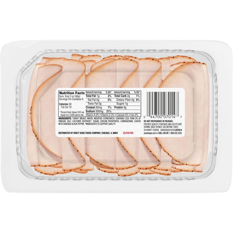 slide 9 of 9, Oscar Mayer Deli Fresh Cracked Black Pepper Turkey Breast - 16oz, 16 oz