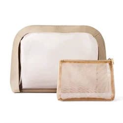 Sonia Kashuk™ Large Travel Makeup And Toiletry Bag Set - 2pc - Tan With Window