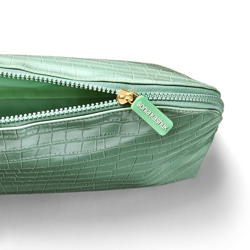 slide 3 of 3, Sonia Kashuk™ Large Travel Makeup and Toiletry Bag Set - 2pc - Sage Croc, 2 ct